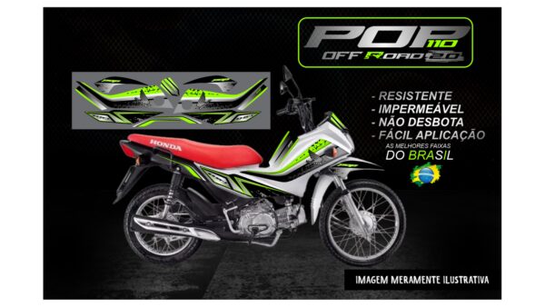 KIT ADESIVOS POP 110 HONDA OFF ROAD 2.0 (MOTO BRANCA) - Image 10