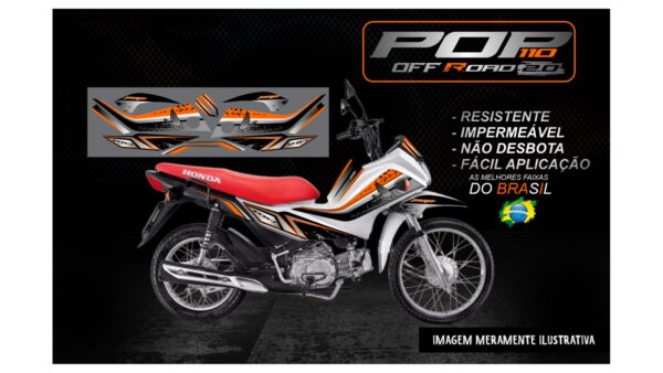 KIT ADESIVOS POP 110 HONDA OFF ROAD 2.0 (MOTO BRANCA)