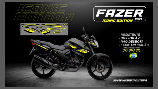 KIT FAIXAS FAZER 150 ICONIC EDITION( MOTO PRETA) - Image 2