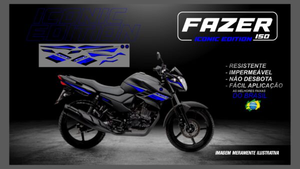 KIT FAIXAS FAZER 150 ICONIC EDITION( MOTO PRETA) - Image 3