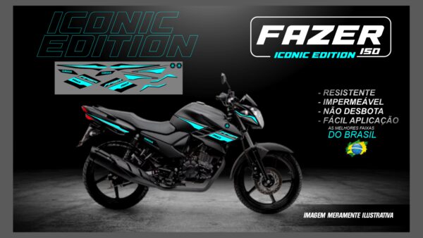 KIT FAIXAS FAZER 150 ICONIC EDITION( MOTO PRETA) - Image 4