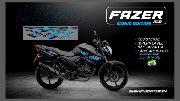 KIT FAIXAS FAZER 150 ICONIC EDITION( MOTO PRETA) - Image 5