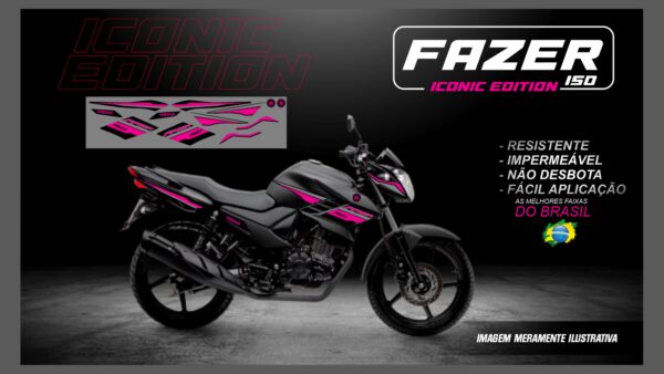 KIT FAIXAS FAZER 150 ICONIC EDITION( MOTO PRETA) - Image 6