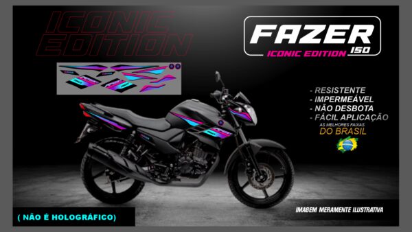 KIT FAIXAS FAZER 150 ICONIC EDITION( MOTO PRETA)