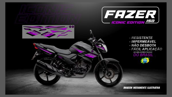 KIT FAIXAS FAZER 150 ICONIC EDITION( MOTO PRETA) - Image 8