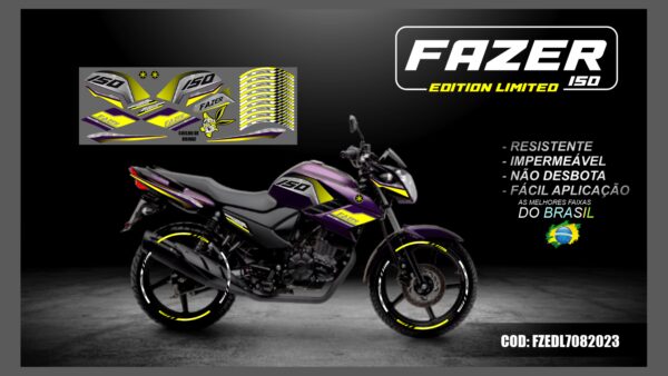 KIT FAIXAS ADESIVAS FAZER 150 EDITION LIMITED MOD-001( MOTO ROXA) - Image 2