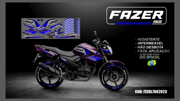 KIT FAIXAS ADESIVAS FAZER 150 EDITION LIMITED MOD-001( MOTO ROXA) - Image 3