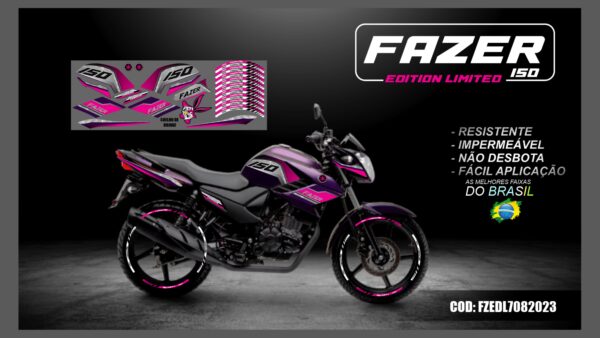 KIT FAIXAS ADESIVAS FAZER 150 EDITION LIMITED MOD-001( MOTO ROXA) - Image 7