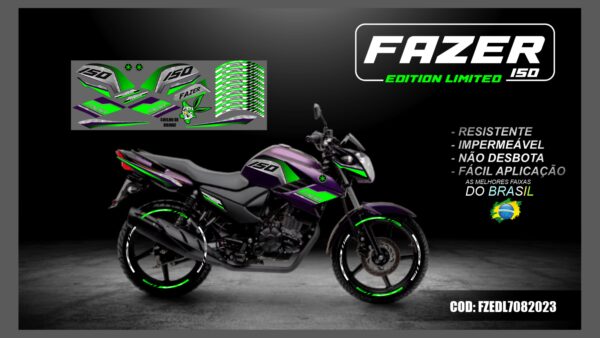 KIT FAIXAS ADESIVAS FAZER 150 EDITION LIMITED MOD-001( MOTO ROXA) - Image 12