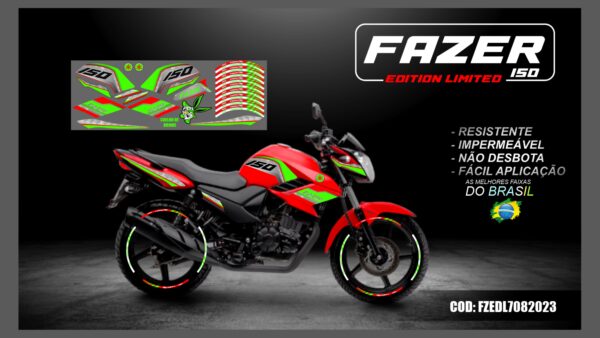 KIT FAIXAS ADESIVAS FAZER 150 EDITION LIMITED MOD-001( MOTO VERMELHA) - Image 11