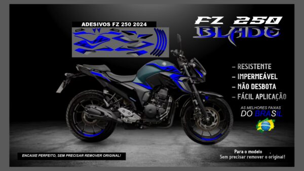 KIT FAIXAS FZ 250 YAMAHA VERSÃO BLADE( ENCAIXE PERFEITO) SERVE PARA 2020 Á 2022 TAMBÉM, MOTO VERDE - Image 3