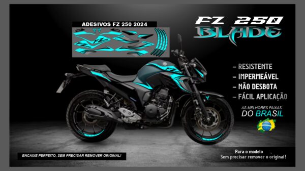 KIT FAIXAS FZ 250 YAMAHA VERSÃO BLADE( ENCAIXE PERFEITO) SERVE PARA 2020 Á 2022 TAMBÉM, MOTO VERDE - Image 5