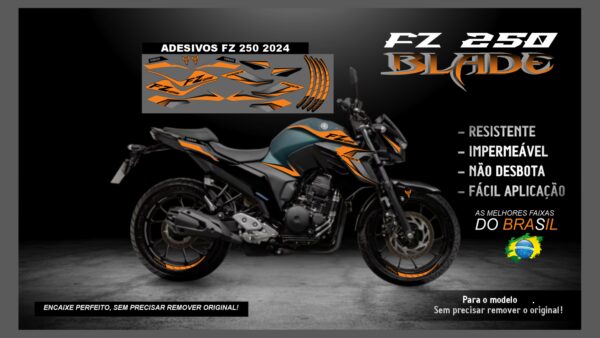 KIT FAIXAS FZ 250 YAMAHA VERSÃO BLADE( ENCAIXE PERFEITO) SERVE PARA 2020 Á 2022 TAMBÉM, MOTO VERDE - Image 7