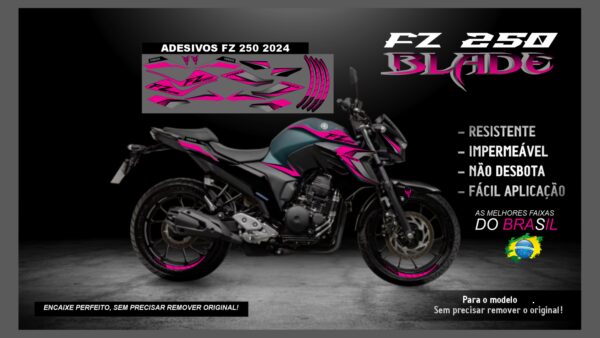 KIT FAIXAS FZ 250 YAMAHA VERSÃO BLADE( ENCAIXE PERFEITO) SERVE PARA 2020 Á 2022 TAMBÉM, MOTO VERDE - Image 8