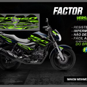 KIT FAIXAS FACTOR 150 VERSÃO 2.0 (MOTO AZUL)