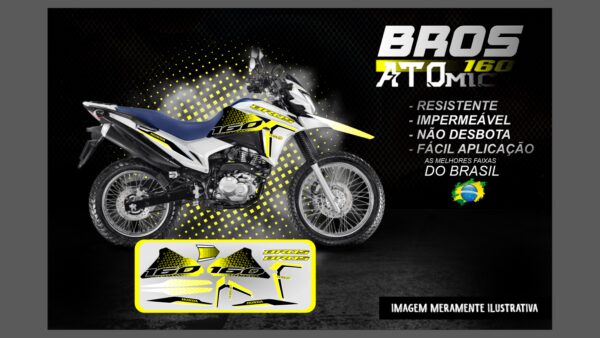 KIT ADESIVOS BROS 160 VERSÃO ATOMIC ( MOTO BRANCA) - Imagem 2