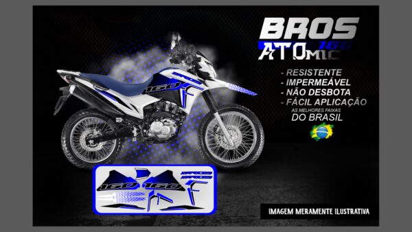KIT ADESIVOS BROS 160 VERSÃO ATOMIC ( MOTO BRANCA) - Imagem 3