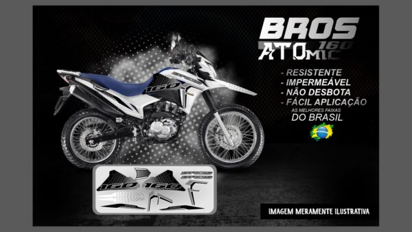 KIT ADESIVOS BROS 160 VERSÃO ATOMIC ( MOTO BRANCA) - Imagem 5