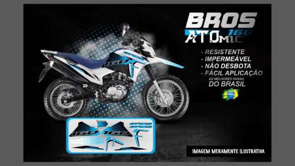 KIT ADESIVOS BROS 160 VERSÃO ATOMIC ( MOTO BRANCA) - Imagem 6