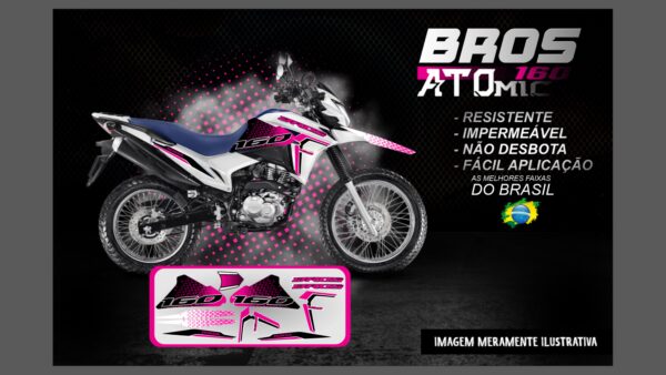 KIT ADESIVOS BROS 160 VERSÃO ATOMIC ( MOTO BRANCA) - Imagem 8