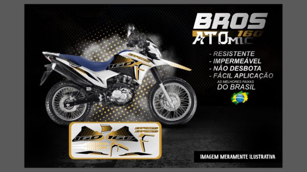 KIT ADESIVOS BROS 160 VERSÃO ATOMIC ( MOTO BRANCA) - Imagem 9