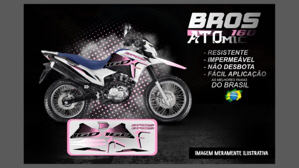 KIT ADESIVOS BROS 160 VERSÃO ATOMIC ( MOTO BRANCA) - Imagem 10