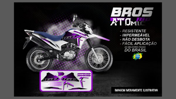 KIT ADESIVOS BROS 160 VERSÃO ATOMIC ( MOTO BRANCA) - Imagem 11