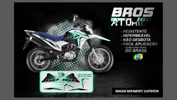 KIT ADESIVOS BROS 160 VERSÃO ATOMIC ( MOTO BRANCA) - Imagem 12