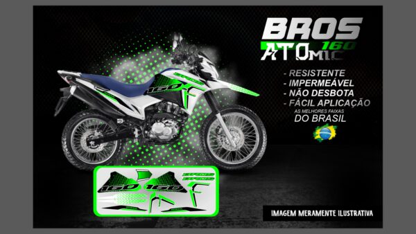 KIT ADESIVOS BROS 160 VERSÃO ATOMIC ( MOTO BRANCA) - Imagem 14
