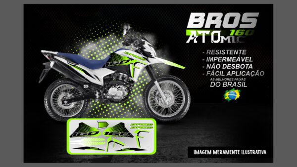 KIT ADESIVOS BROS 160 VERSÃO ATOMIC ( MOTO BRANCA) - Imagem 13