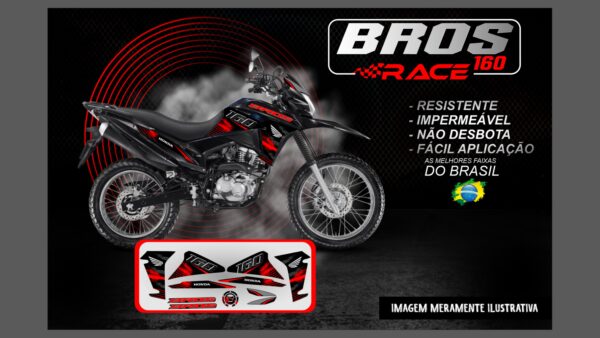 KIT ADESIVOS BROS 160 VERSÃO RACE (MOTO PRETA)