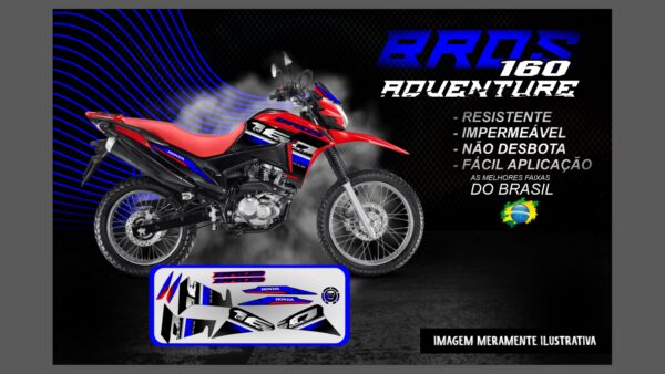 KIT ADESIVOS BROS 160 VERSÃO ADVENTURE( MOTO VERMELHA) - Image 3