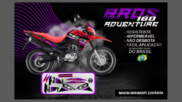 KIT ADESIVOS BROS 160 VERSÃO ADVENTURE( MOTO VERMELHA) - Image 11