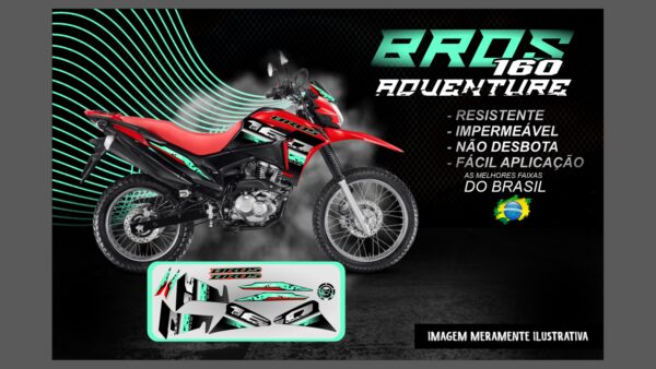 KIT ADESIVOS BROS 160 VERSÃO ADVENTURE( MOTO VERMELHA)