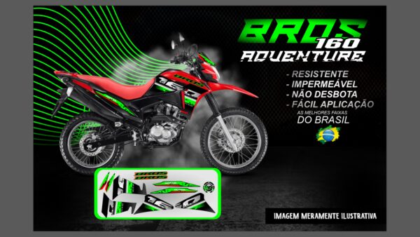 KIT ADESIVOS BROS 160 VERSÃO ADVENTURE( MOTO VERMELHA) - Image 14