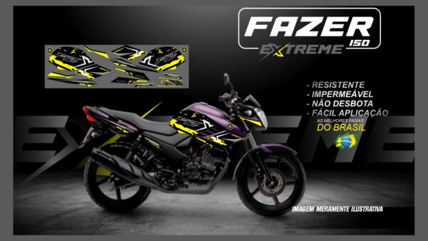 KIT FAIXAS FAZER 150 YAMAHA EXTREME ( MOTO ROXA) - Image 2