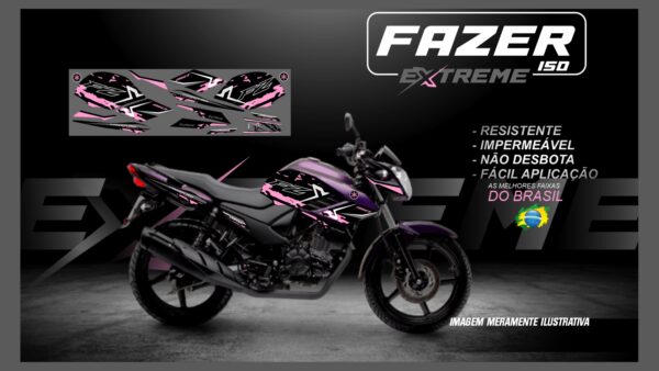 KIT FAIXAS FAZER 150 YAMAHA EXTREME ( MOTO ROXA) - Image 10