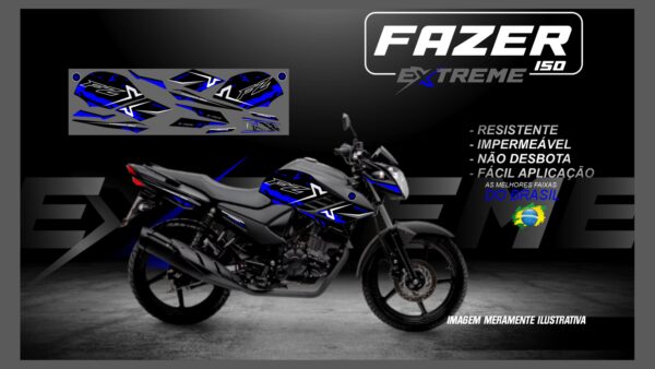 KIT FAIXAS FAZER 150 YAMAHA EXTREME ( MOTO PRETA) - Image 3