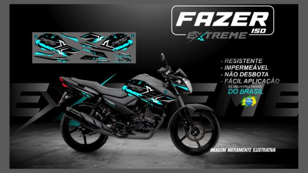 KIT FAIXAS FAZER 150 YAMAHA EXTREME ( MOTO PRETA) - Image 4