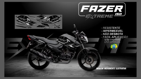 KIT FAIXAS FAZER 150 YAMAHA EXTREME ( MOTO PRETA) - Image 5