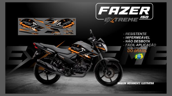 KIT FAIXAS FAZER 150 YAMAHA EXTREME ( MOTO PRETA) - Image 8