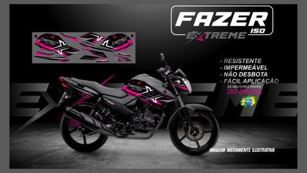 KIT FAIXAS FAZER 150 YAMAHA EXTREME ( MOTO PRETA) - Image 9