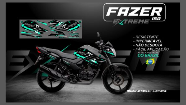 KIT FAIXAS FAZER 150 YAMAHA EXTREME ( MOTO PRETA) - Image 13