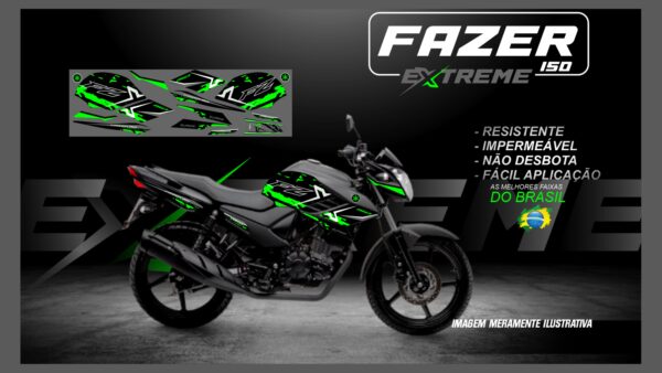 KIT FAIXAS FAZER 150 YAMAHA EXTREME ( MOTO PRETA) - Image 11