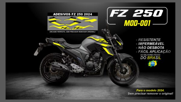 KIT FAIXAS FZ 250 2022 Á 2024 YAMAHA( MOTO CINZA) MOD-001 - Image 2