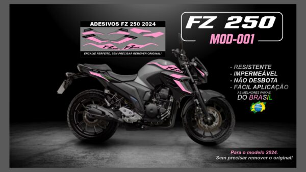 KIT FAIXAS FZ 250 2022 Á 2024 YAMAHA( MOTO CINZA) MOD-001 - Image 10