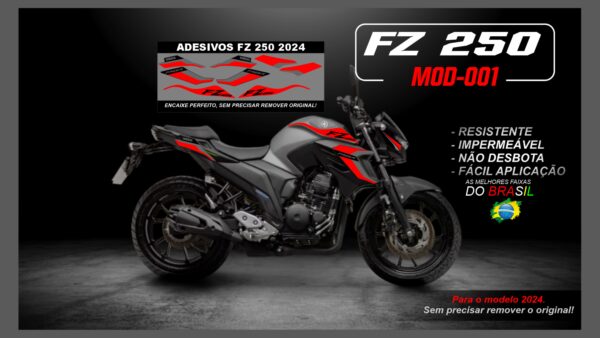 KIT FAIXAS FZ 250 2022 Á 2024 YAMAHA( MOTO CINZA) MOD-001 - Image 15