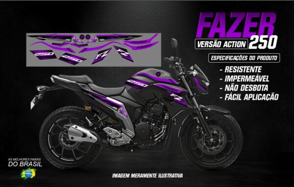 KIT ADESIVOS FAZER 250 VERSÃO ACTION (MOTO PRETA) - Image 10