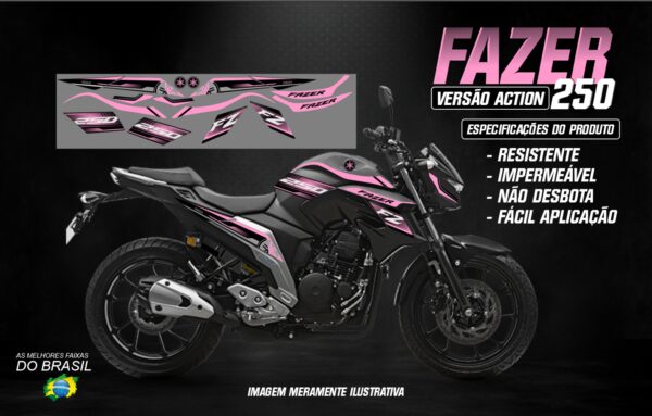 KIT ADESIVOS FAZER 250 VERSÃO ACTION (MOTO PRETA) - Image 11