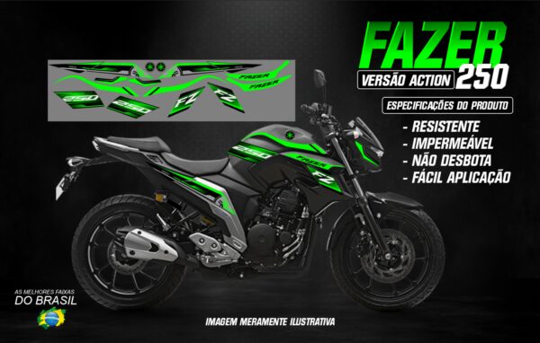 KIT ADESIVOS FAZER 250 VERSÃO ACTION (MOTO PRETA) - Image 15